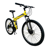 Bicicleta Plegable De Montaña Rodada 26" 21 Velocidades Amarilla