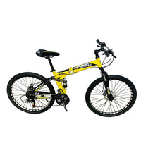 Bicicleta Plegable De Montaña Rodada 26" 21 Velocidades Amarilla